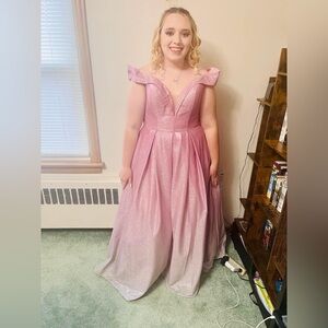 Size 16, worn once, pastel pink